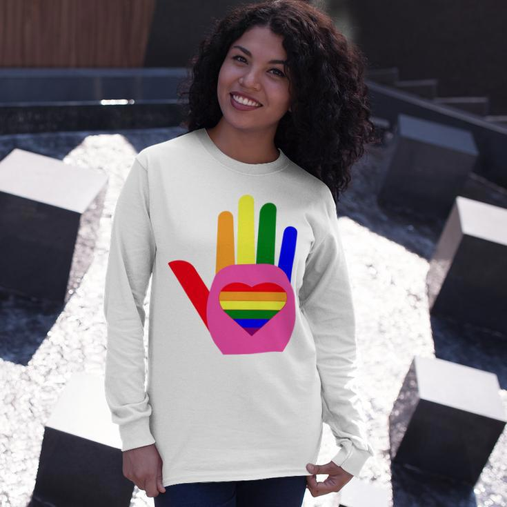 Lgbt Pride Month Lgbt History Month Slogan Shirt Lgbt Hand Long Sleeve T-Shirt Gifts for Her