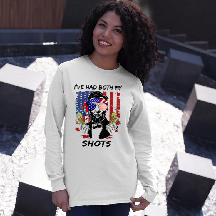Lincoln 4Th Of July Ive Had Both My Shots V-Neck Long Sleeve T-Shirt Gifts for Her
