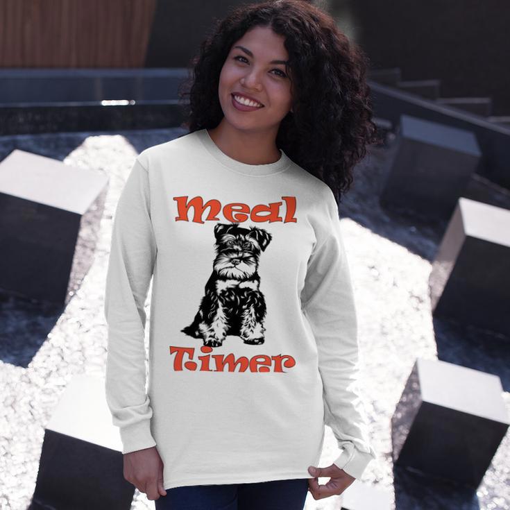 Miniature Schnauzer At Home Meal Timer Multi Tasking Dog Unisex Long Sleeve Gifts for Her