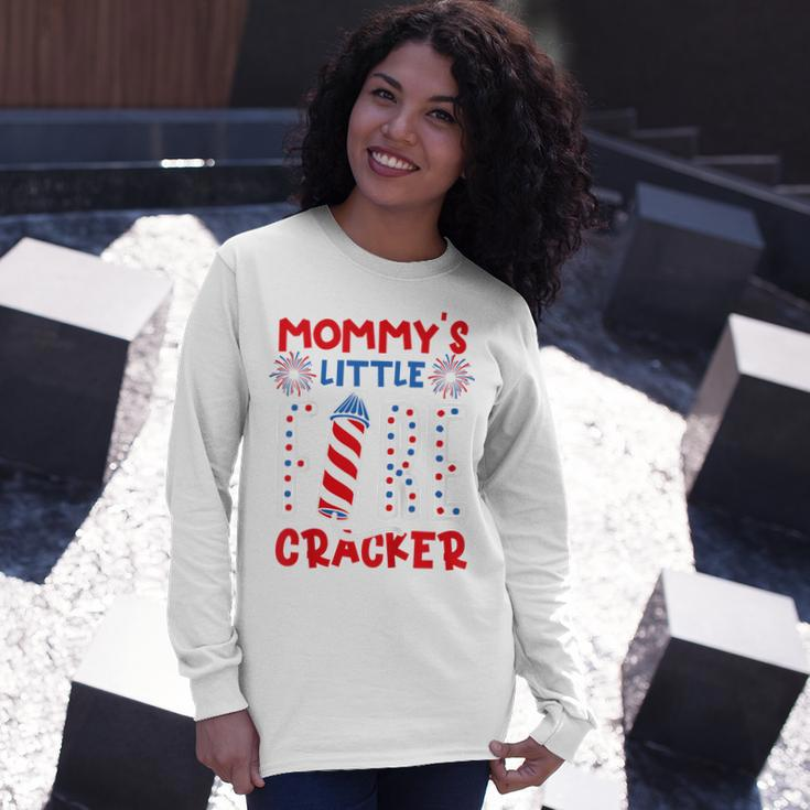 Mommys Little Firecracker Independence Day Firework Toddler Long Sleeve T-Shirt Gifts for Her