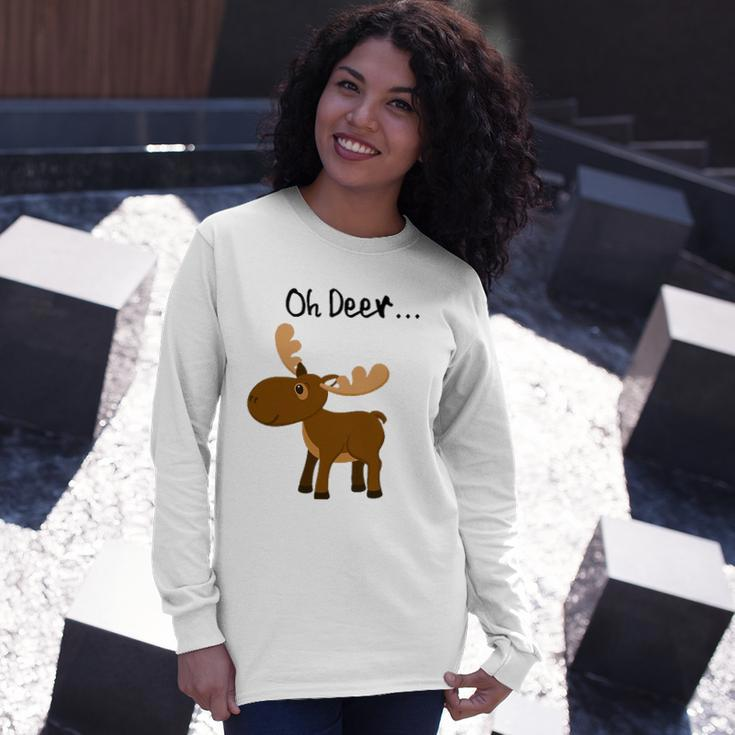 Oh Deer Cute Deer Save Wildlife Long Sleeve T-Shirt T-Shirt Gifts for Her