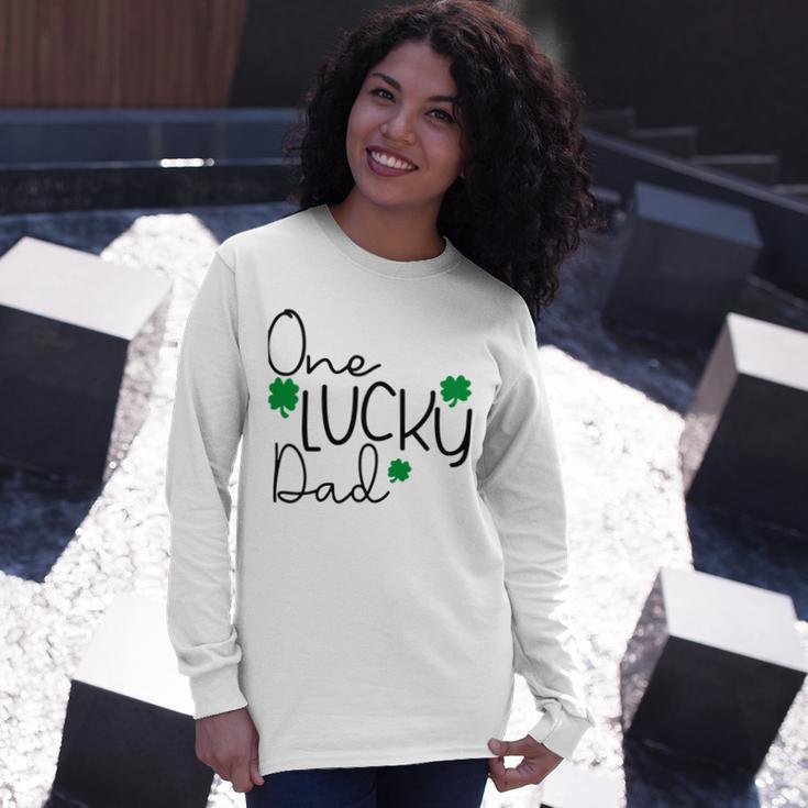 One Lucky Dad Funny St Patrick Day Unisex Long Sleeve Gifts for Her