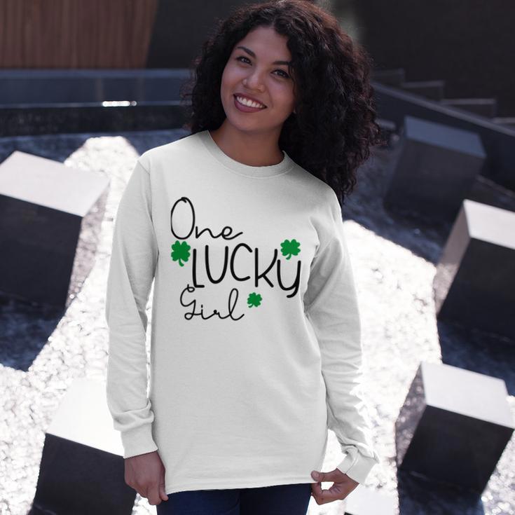 One Lucky Girl Funny St Patrick Day Unisex Long Sleeve Gifts for Her