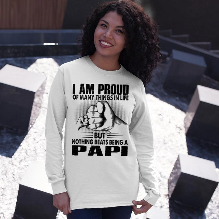 Papi Grandpa Nothing Beats Being A Papi Long Sleeve T-Shirt Gifts for Her