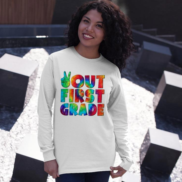 Peace Out First 1St Grade Graduation Last Day Of School Long Sleeve T-Shirt T-Shirt Gifts for Her