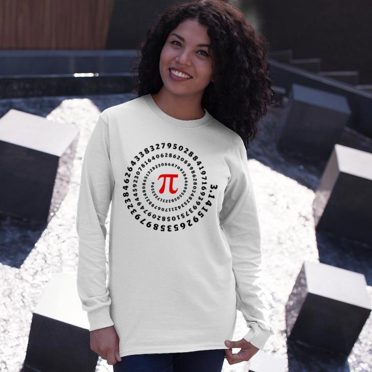 Pi Π Spiral Science Mathematics Math Irrational Number Sequence Unisex Long Sleeve Gifts for Her