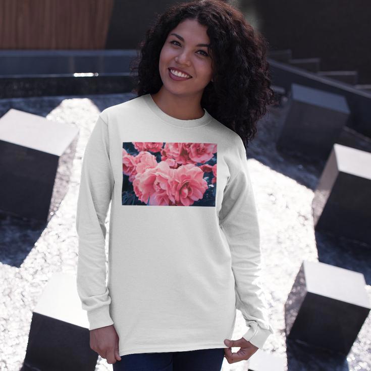 Pink Roses In Garden Unisex Long Sleeve Gifts for Her