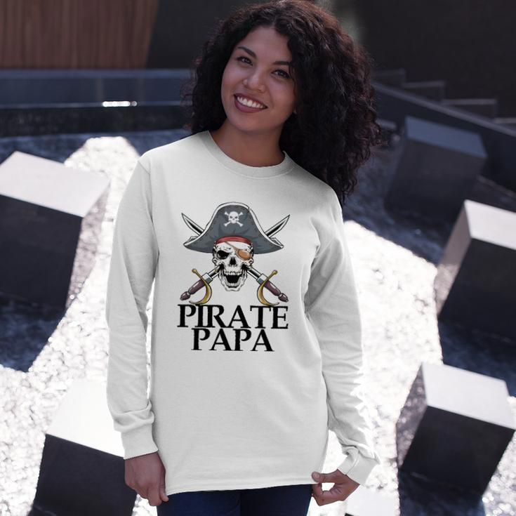 Pirate Papa Captain Sword Halloween Long Sleeve T-Shirt T-Shirt Gifts for Her