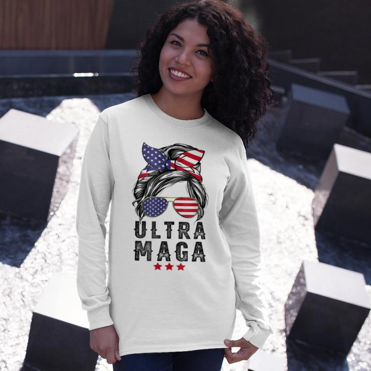 Pro Trump Ultra Mega Messy Bun V2 Long Sleeve T-Shirt Gifts for Her