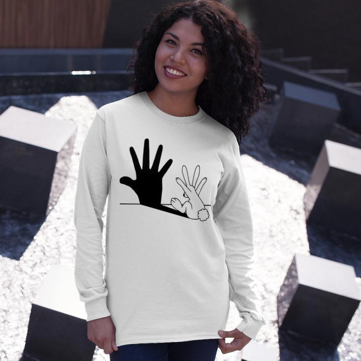 Rabbit Hand Shadow Unisex Long Sleeve Gifts for Her