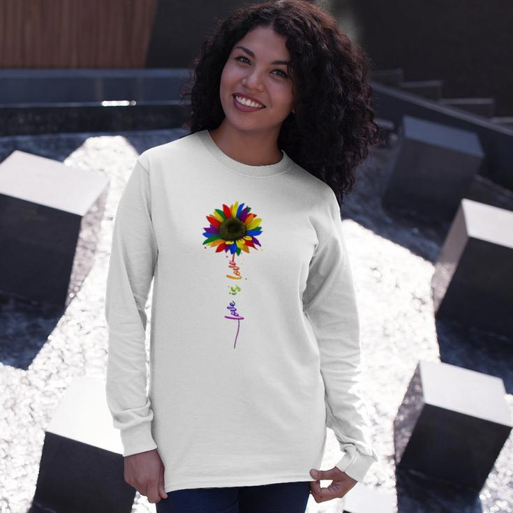 Rainbow Sunflower Love Is Love Lgbt Gay Lesbian Pride Long Sleeve T-Shirt T-Shirt Gifts for Her
