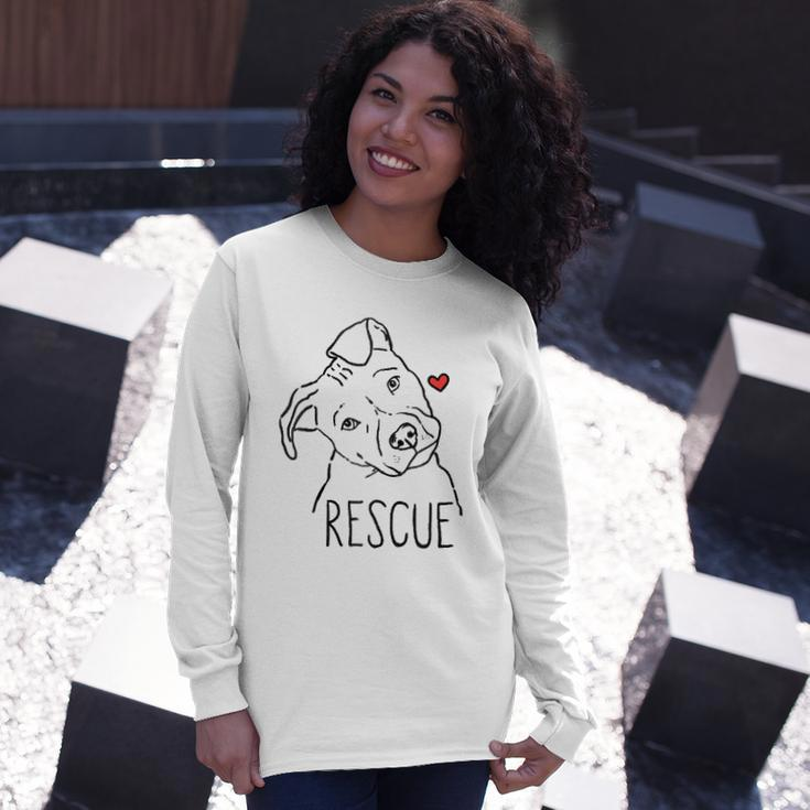 Rescue Dog Pitbull Rescue Mom Adopt Dont Shop Pittie Raglan Baseball Tee Long Sleeve T-Shirt T-Shirt Gifts for Her