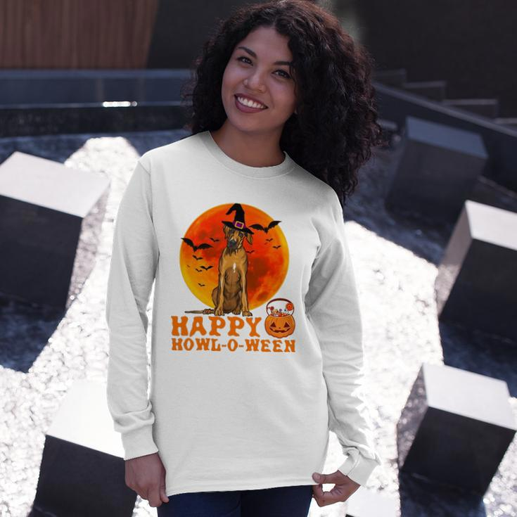 Rhodesian Ridgeback Dog Halloween Happy Howl-O-Ween Long Sleeve T-Shirt T-Shirt Gifts for Her