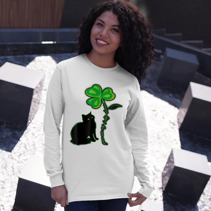 St Patricks Day Black Cat My Lucky Charm Unisex Long Sleeve Gifts for Her