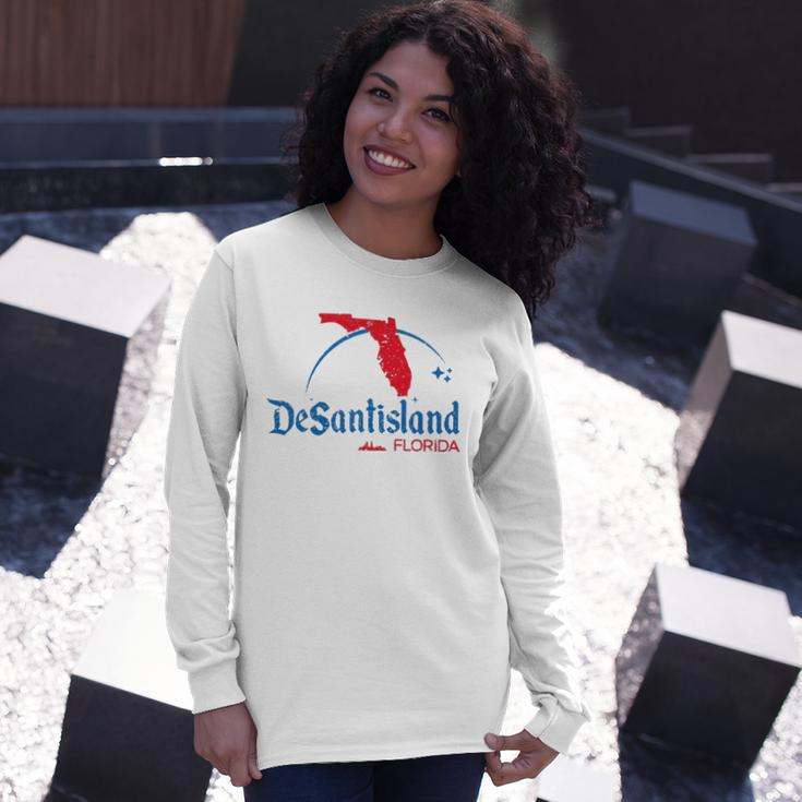 State Of Liberty Florida Map Fl Flag Desantisland Long Sleeve T-Shirt T-Shirt Gifts for Her