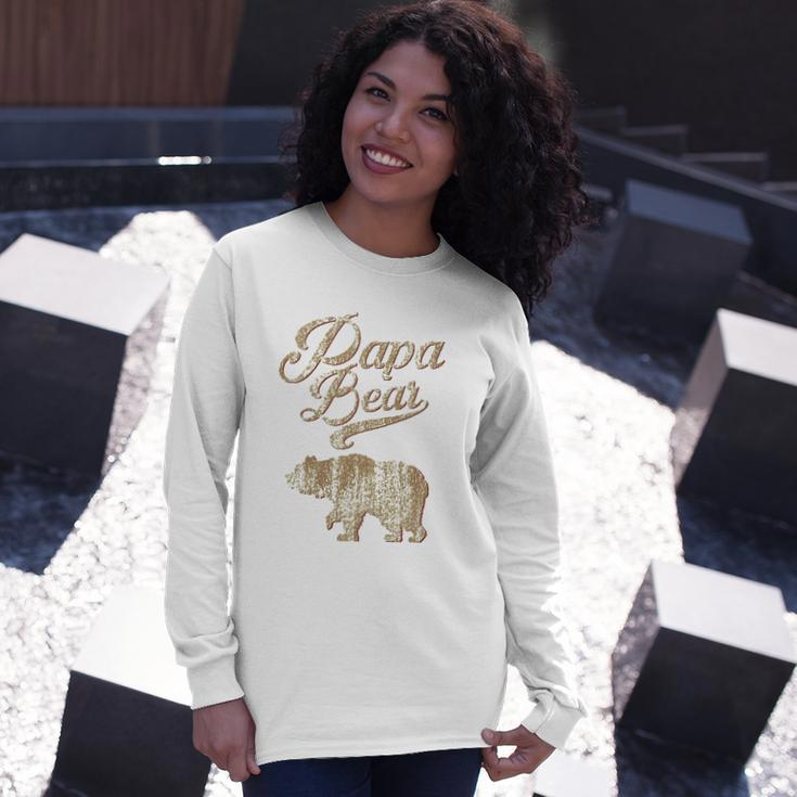 Vintage Papa Bear Dad Fathers Day Father Tee Long Sleeve T-Shirt T-Shirt Gifts for Her
