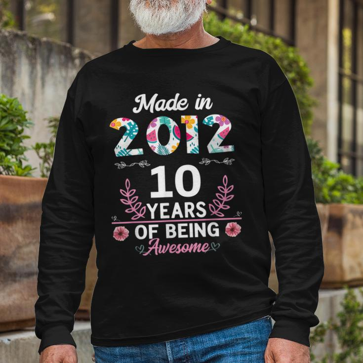 10 Years Old 10Th Birthday Born In 2012 Women Girls V2 Long Sleeve T-Shirt Gifts for Old Men