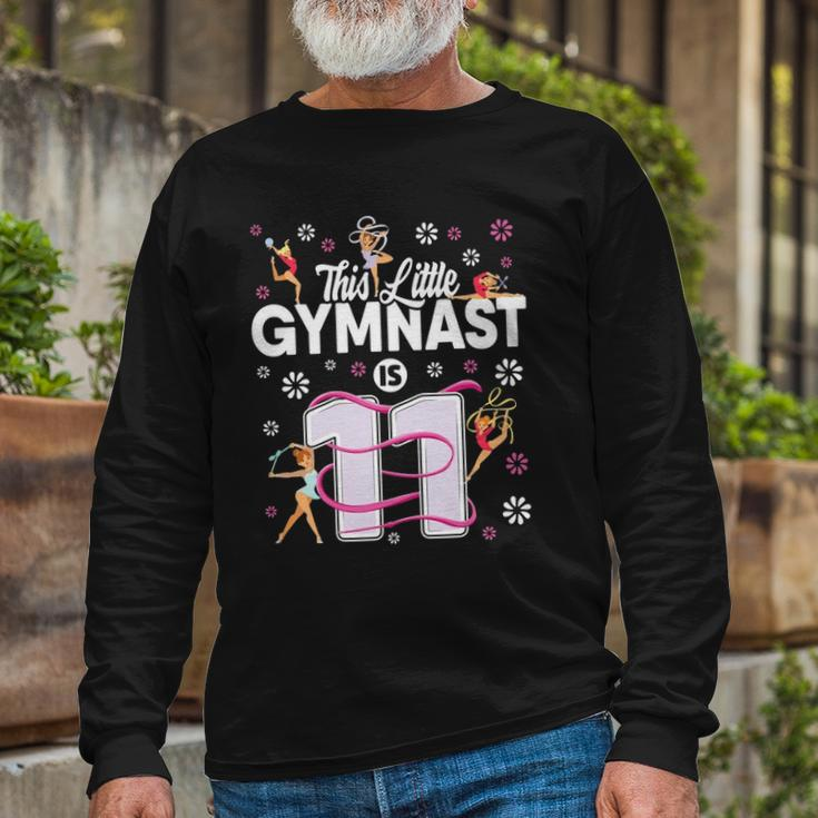 11 Years Old Gymnast 11Th Birthday Girl Tumbling Gymnastics Long Sleeve T-Shirt T-Shirt Gifts for Old Men