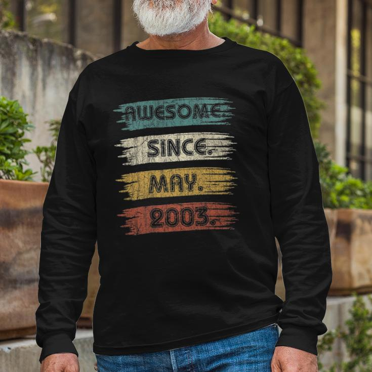 19 Years Old Awesome Since May 2003 19Th Birthday Long Sleeve T-Shirt Gifts for Old Men