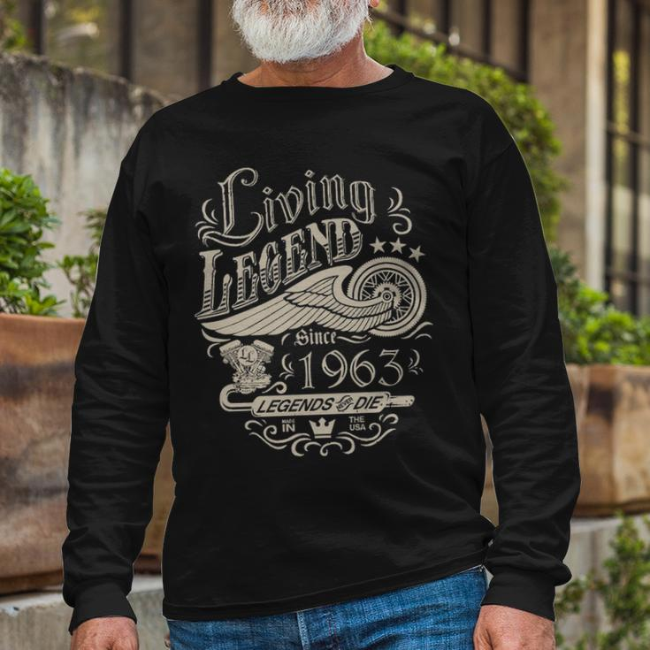 1963 Birthday Living Legend Since 1963 Long Sleeve T-Shirt Gifts for Old Men