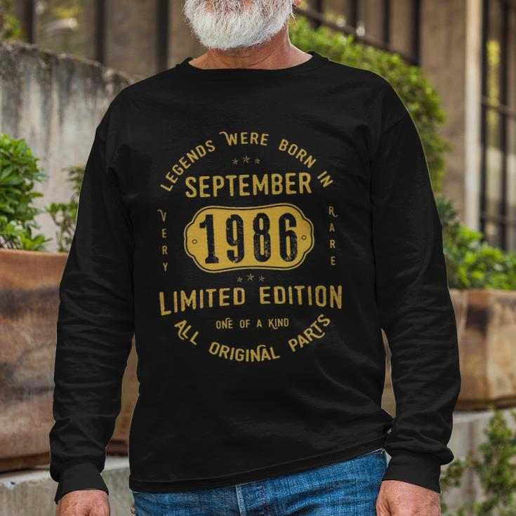 1986 September Birthday 1986 September Limited Edition Long Sleeve T-Shirt Gifts for Old Men