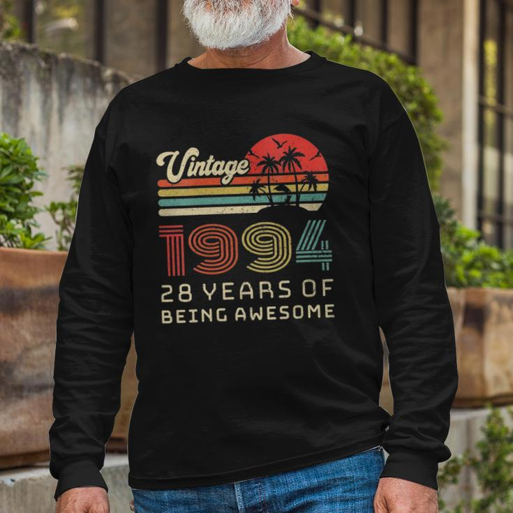 28 Years Old Birthday Vintage 1994 28Th Birthday Long Sleeve T-Shirt T-Shirt Gifts for Old Men