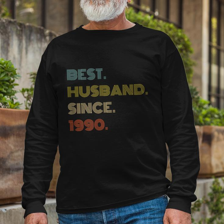 31St Wedding Anniversary Best Husband Since 1990 Long Sleeve T-Shirt Gifts for Old Men