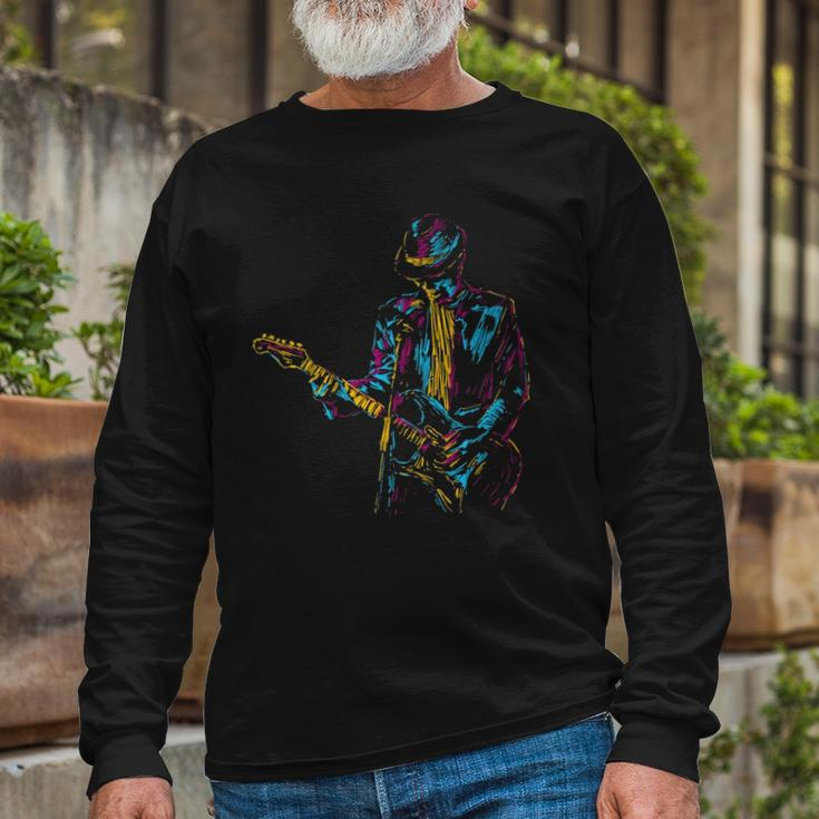 Abstract Art Musician Music Band Bass Player Long Sleeve T-Shirt T-Shirt Gifts for Old Men
