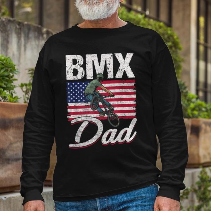 American Flag Bmx Dad Fathers Day 4Th Of July Long Sleeve T-Shirt Gifts for Old Men