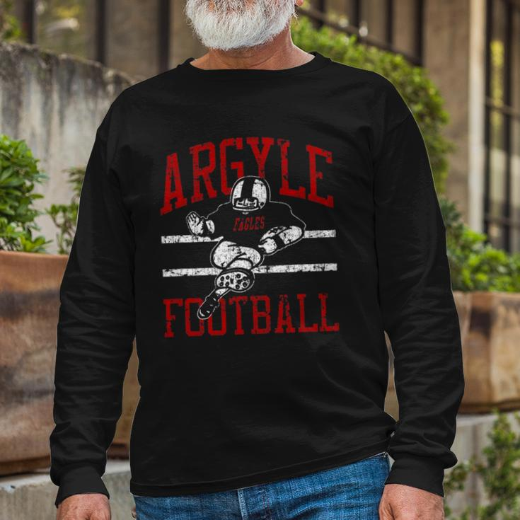 Argyle Eagles Fb Player Vintage Football Long Sleeve T-Shirt T-Shirt Gifts for Old Men