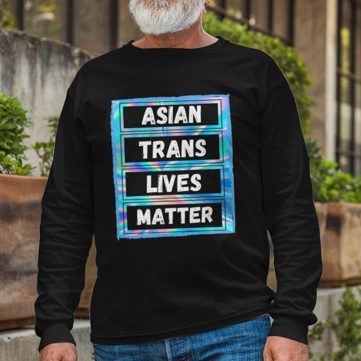 Asian Trans Lives Matter Lgbtq Transsexual Pride Flag Long Sleeve T-Shirt T-Shirt Gifts for Old Men