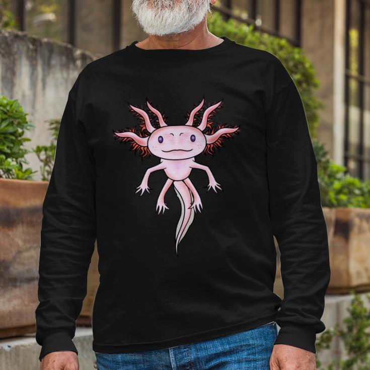 Axolotl Cute Unisex Long Sleeve Gifts for Old Men