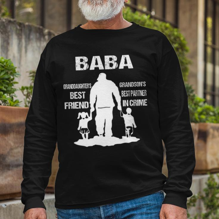 Baba Grandpa Baba Best Friend Best Partner In Crime Long Sleeve T-Shirt Gifts for Old Men