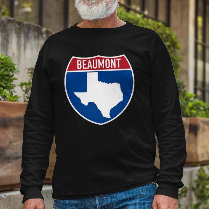 Beaumont Texas Tx Interstate Highway Vacation Souvenir Long Sleeve T-Shirt T-Shirt Gifts for Old Men