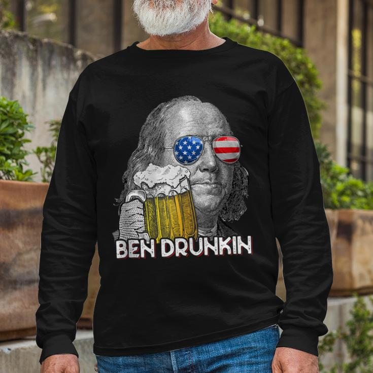 Ben Drankin Drunking 4Th Of July Beer Men Woman Long Sleeve T-Shirt Gifts for Old Men