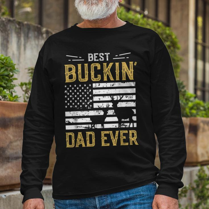 Best Buckin Dad Ever Deer Hunter Cool Hunting Long Sleeve T-Shirt Gifts for Old Men