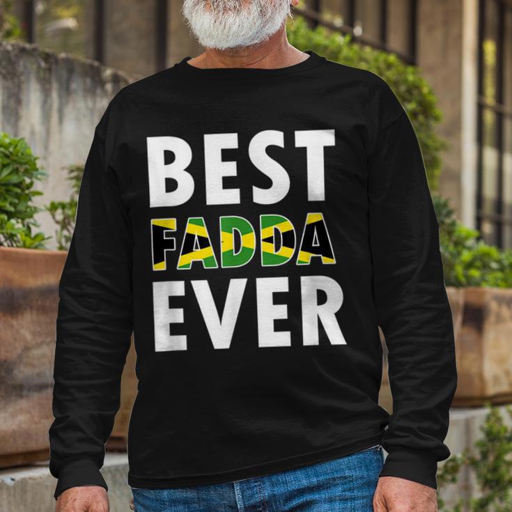 Best Fadda Ever Jamaican Dad Fathers Day Souvenir Long Sleeve T-Shirt Gifts for Old Men