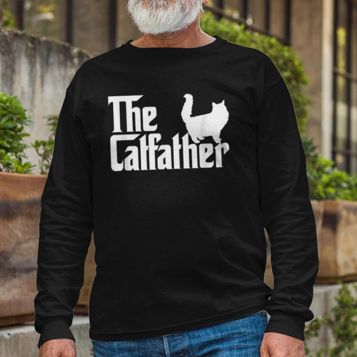 The Catfather Cat Dad For Cat Lover Long Sleeve T-Shirt T-Shirt Gifts for Old Men