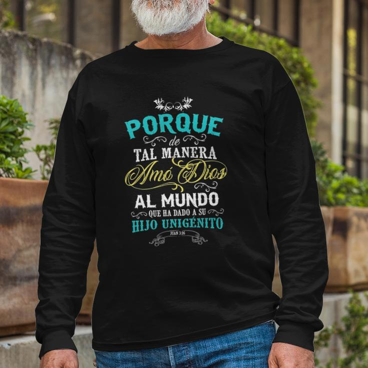 Christian S In Spanish Camisetas Sobre Jesus Long Sleeve T-Shirt T-Shirt Gifts for Old Men