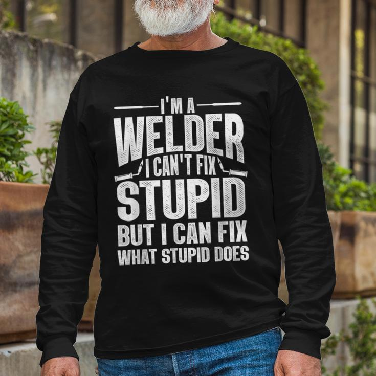 Cool Welding Art For Welder Iron Worker Pipeliner Long Sleeve T-Shirt T-Shirt Gifts for Old Men