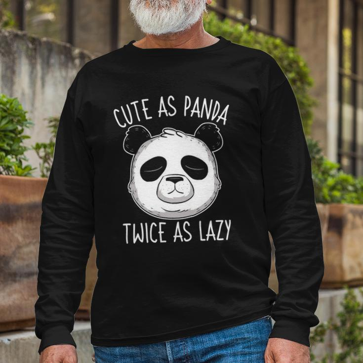 Cute As Panda Twice As Lazy Bear Lovers Activists Long Sleeve T-Shirt T-Shirt Gifts for Old Men