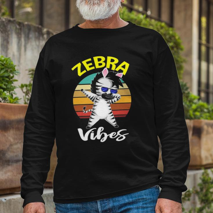 Dabbing Zebra Vibes Zoo Animal For Long Sleeve T-Shirt T-Shirt Gifts for Old Men