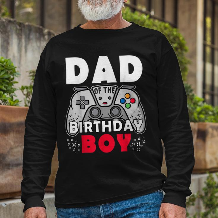 Dad Of Birthday Boy Time To Level Up Video Game Birthday Long Sleeve T-Shirt Gifts for Old Men