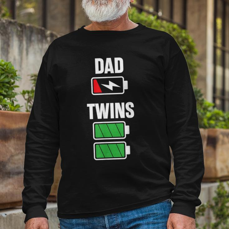 Dad Fathers Day Birthday Twins Twin Dad Long Sleeve T-Shirt Gifts for Old Men