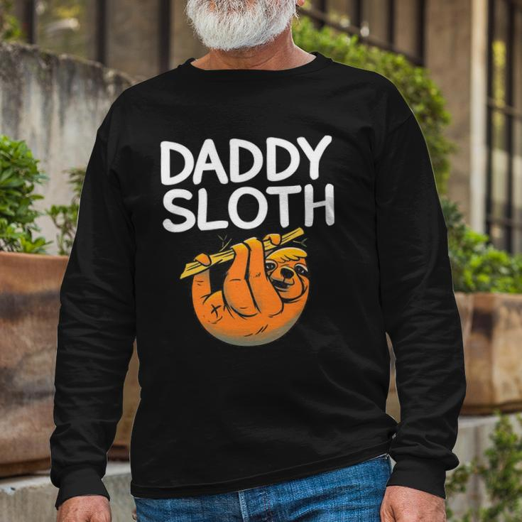 Daddy Sloth Lazy Cute Sloth Father Dad Long Sleeve T-Shirt T-Shirt Gifts for Old Men
