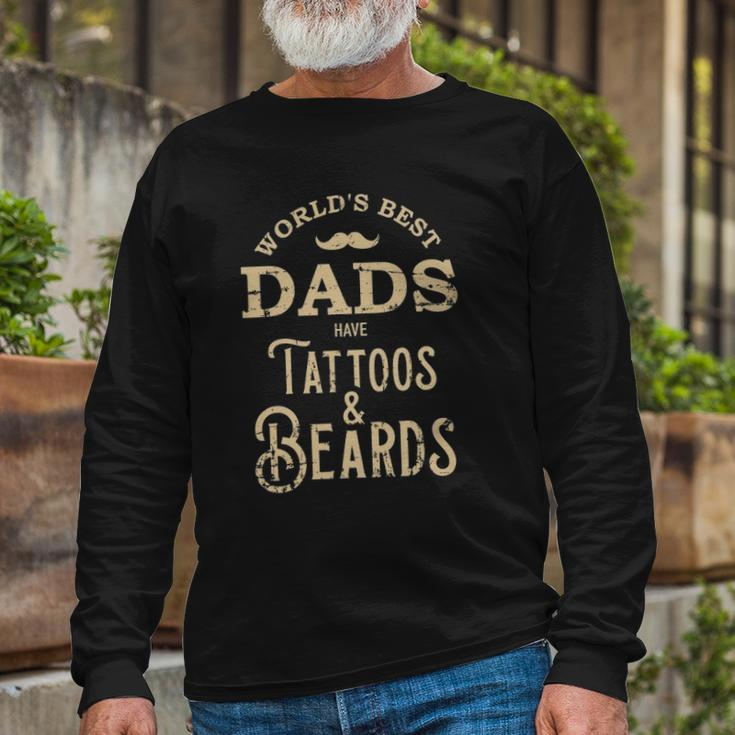 Dads With Tattoos And Beards Long Sleeve T-Shirt T-Shirt Gifts for Old Men