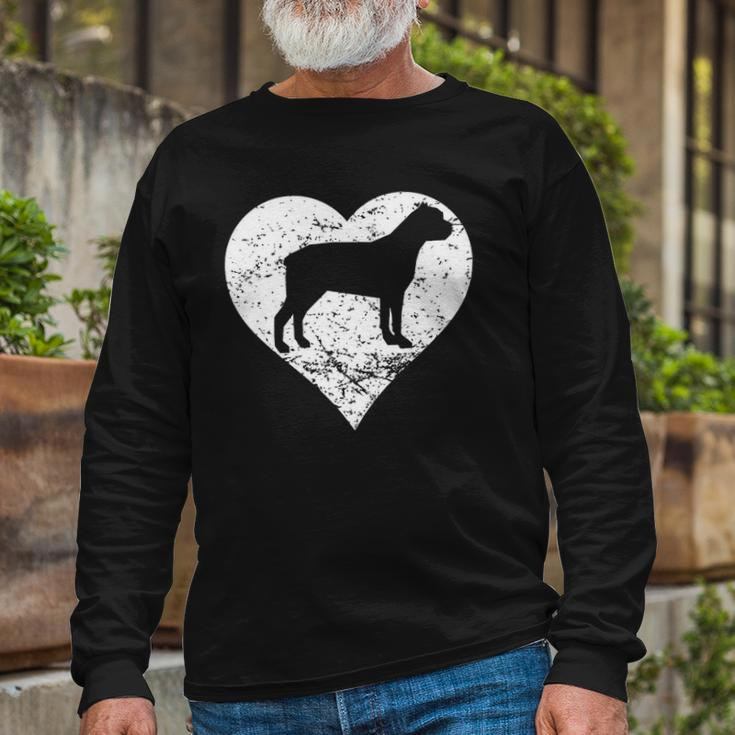 Distressed Cane Corso Heart Dog Owner Graphic Long Sleeve T-Shirt T-Shirt Gifts for Old Men
