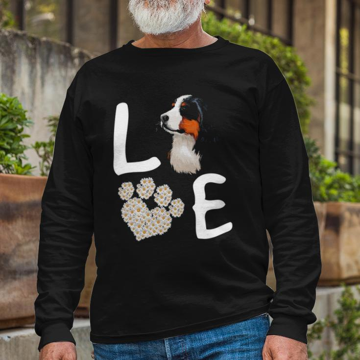 Dogs 365 Love Bernese Mountain Dog Paw Pet Rescue Long Sleeve T-Shirt T-Shirt Gifts for Old Men