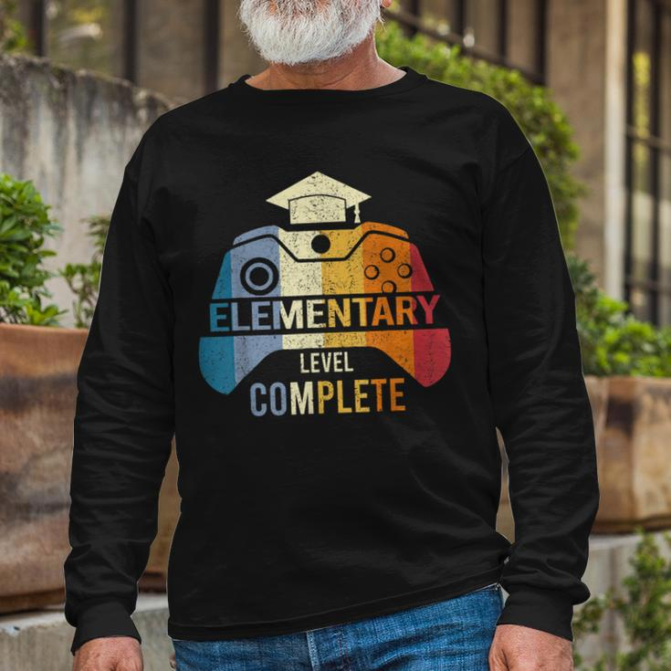 Elementary Level Complete Graduation Gamer Boys Long Sleeve T-Shirt T-Shirt Gifts for Old Men
