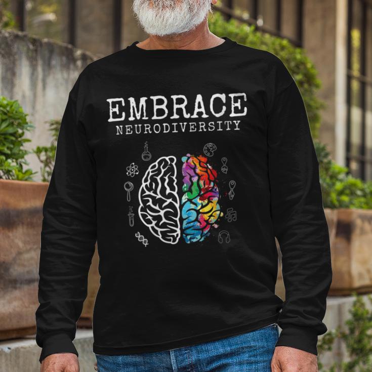 Embrace Neurodiversity Funny V2 Unisex Long Sleeve Gifts for Old Men